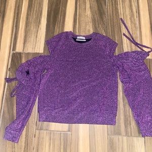 Urban outfitters purple glittery top